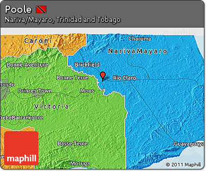 Political 3D Map of Poole