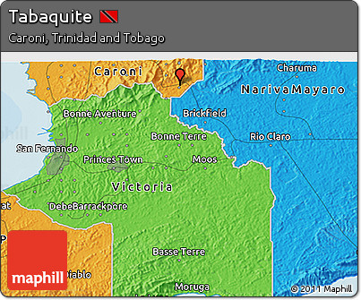 Political 3D Map of Tabaquite