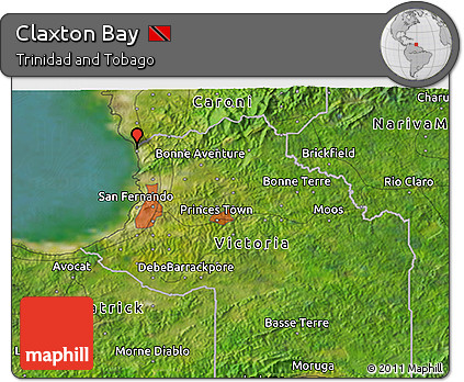 Satellite 3D Map of Claxton Bay