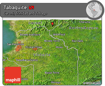 Satellite 3D Map of Tabaquite