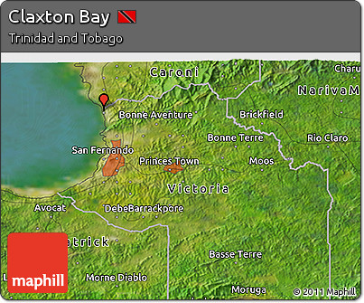 Satellite 3D Map of Claxton Bay