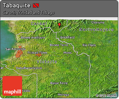 Satellite 3D Map of Tabaquite