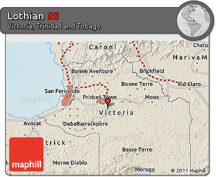 Shaded Relief 3D Map of Lothian