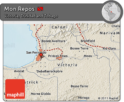 Shaded Relief 3D Map of Mon Repos