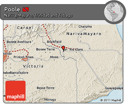 Shaded Relief 3D Map of Poole