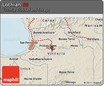 Shaded Relief 3D Map of Lothian