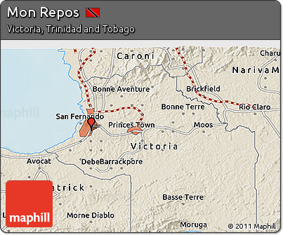 Shaded Relief 3D Map of Mon Repos