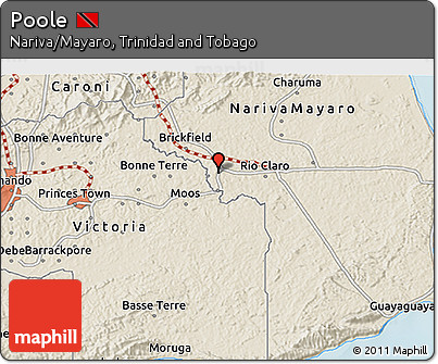 Shaded Relief 3D Map of Poole