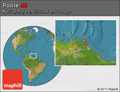 Satellite Location Map of Poole