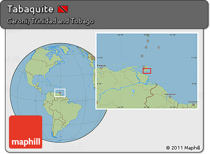 Savanna Style Location Map of Tabaquite