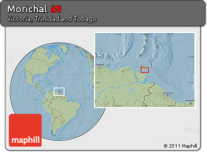 Savanna Style Location Map of Morichal, hill shading