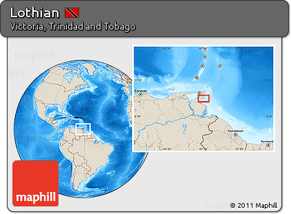 Shaded Relief Location Map of Lothian