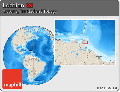 Shaded Relief Location Map of Lothian