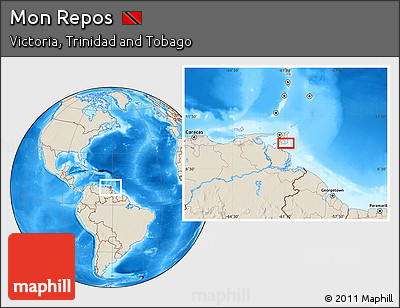 Shaded Relief Location Map of Mon Repos