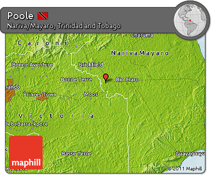 Physical Map of Poole