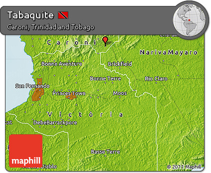 Physical Map of Tabaquite