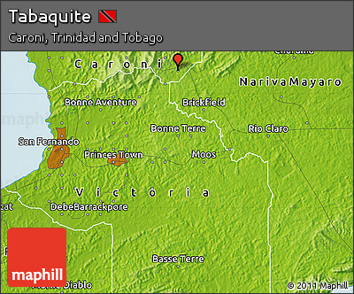 Physical Map of Tabaquite