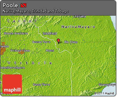 Physical Map of Poole