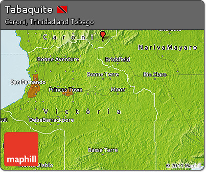 Physical Map of Tabaquite