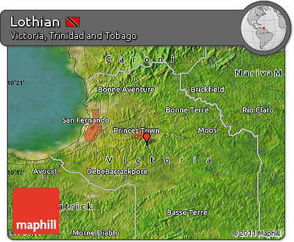 Satellite Map of Lothian
