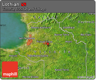 Satellite Map of Lothian
