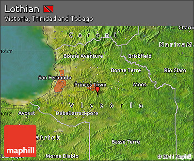 Satellite Map of Lothian