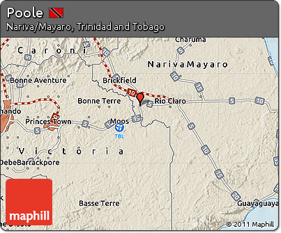 Shaded Relief Map of Poole