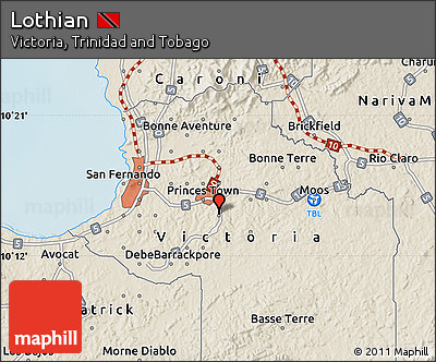 Shaded Relief Map of Lothian