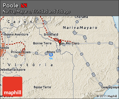 Shaded Relief Map of Poole
