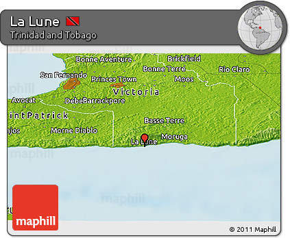 Physical Panoramic Map of La Lune