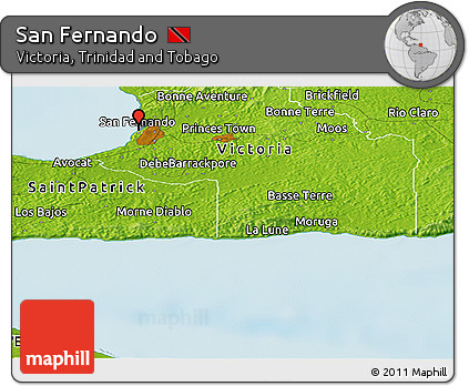 Physical Panoramic Map of San Fernando