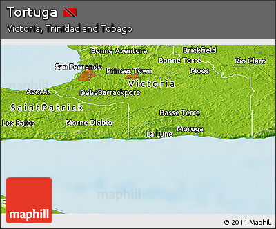 Physical Panoramic Map of Tortuga