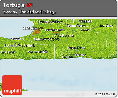 Physical Panoramic Map of Tortuga