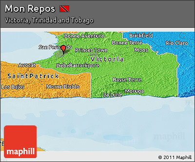 Political Panoramic Map of Mon Repos