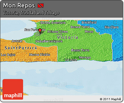 Political Panoramic Map of Mon Repos