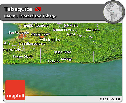 Satellite Panoramic Map of Tabaquite