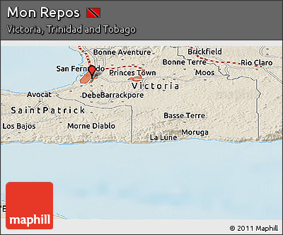 Shaded Relief Panoramic Map of Mon Repos