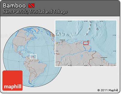 Gray Location Map of Bamboo, hill shading