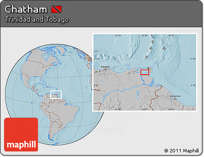 Gray Location Map of Chatham, hill shading