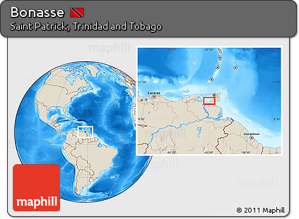 Shaded Relief Location Map of Bonasse