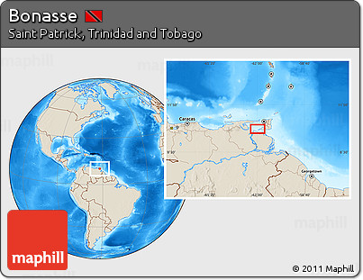 Shaded Relief Location Map of Bonasse
