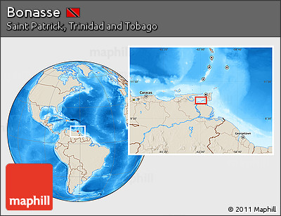 Shaded Relief Location Map of Bonasse