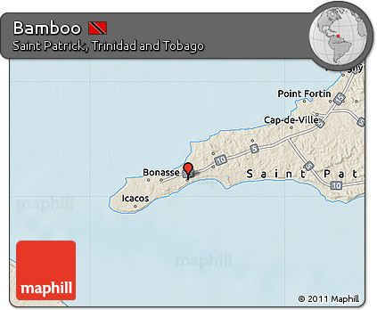 Shaded Relief Map of Bamboo