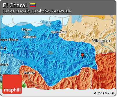Political 3D Map of El Charal