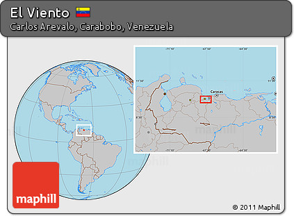 Gray Location Map of El Viento