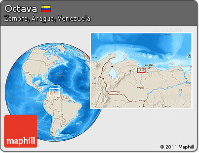 Shaded Relief Location Map of Octava