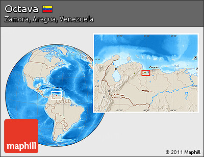 Shaded Relief Location Map of Octava
