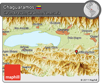 Physical Panoramic Map of Chaguaramos