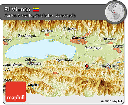 Physical Panoramic Map of El Viento
