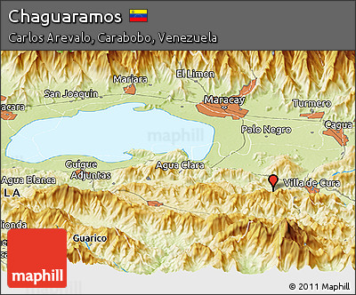 Physical Panoramic Map of Chaguaramos
